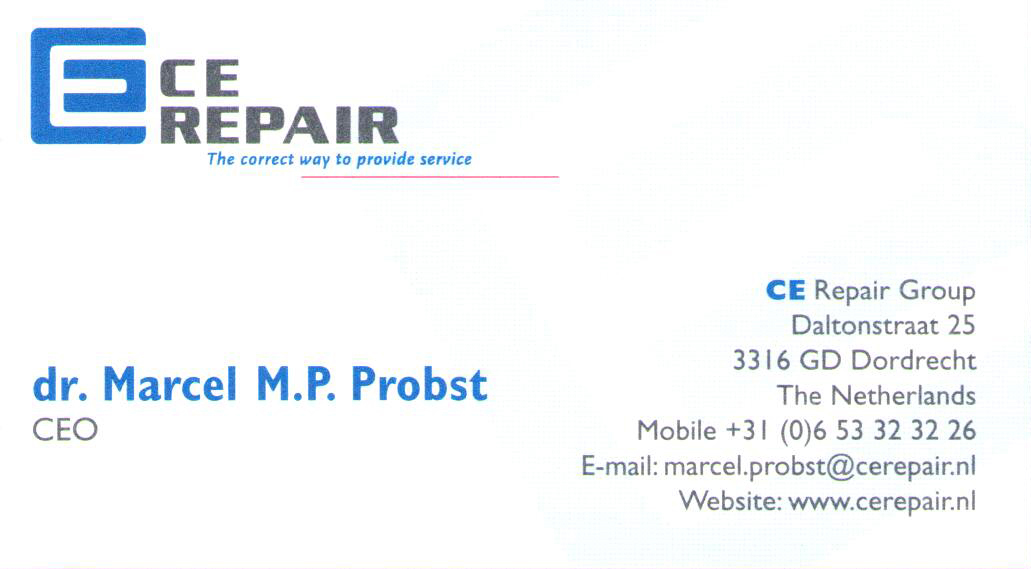 CE Repair Services Group BV, gevestigd te Almelo, Beringe, Dordrecht, Drachten, Enkhuizen, Mijdrecht, Nederland en Brussel, Gent, België